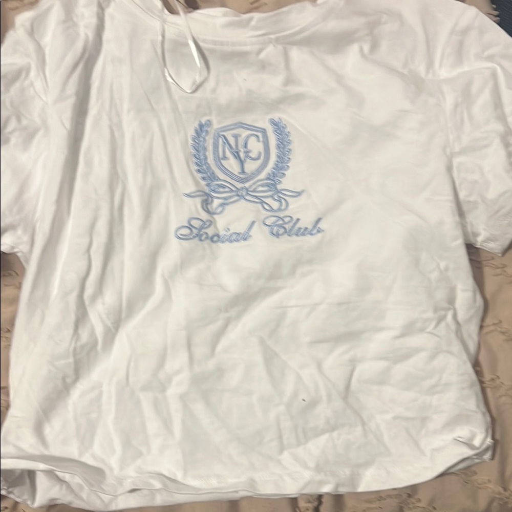 White and Blue Women's Crop Top